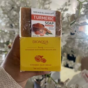 Glamour Turmeric Soap and Bioaqua Face Cream Set